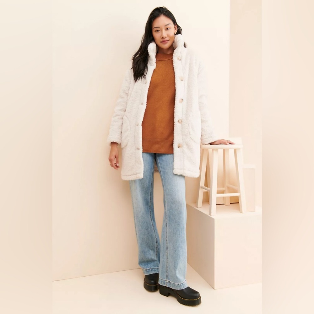 Anthropologie Current Air Sherpa Puffer Coat